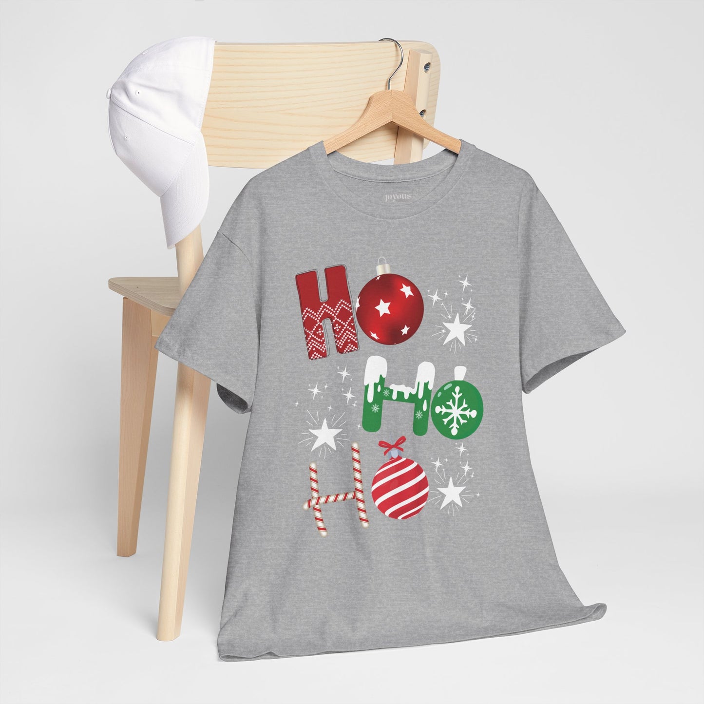 Ho Ho Ho Christmas Shirt - Matching Family Christmas Heavy Cotton Tee