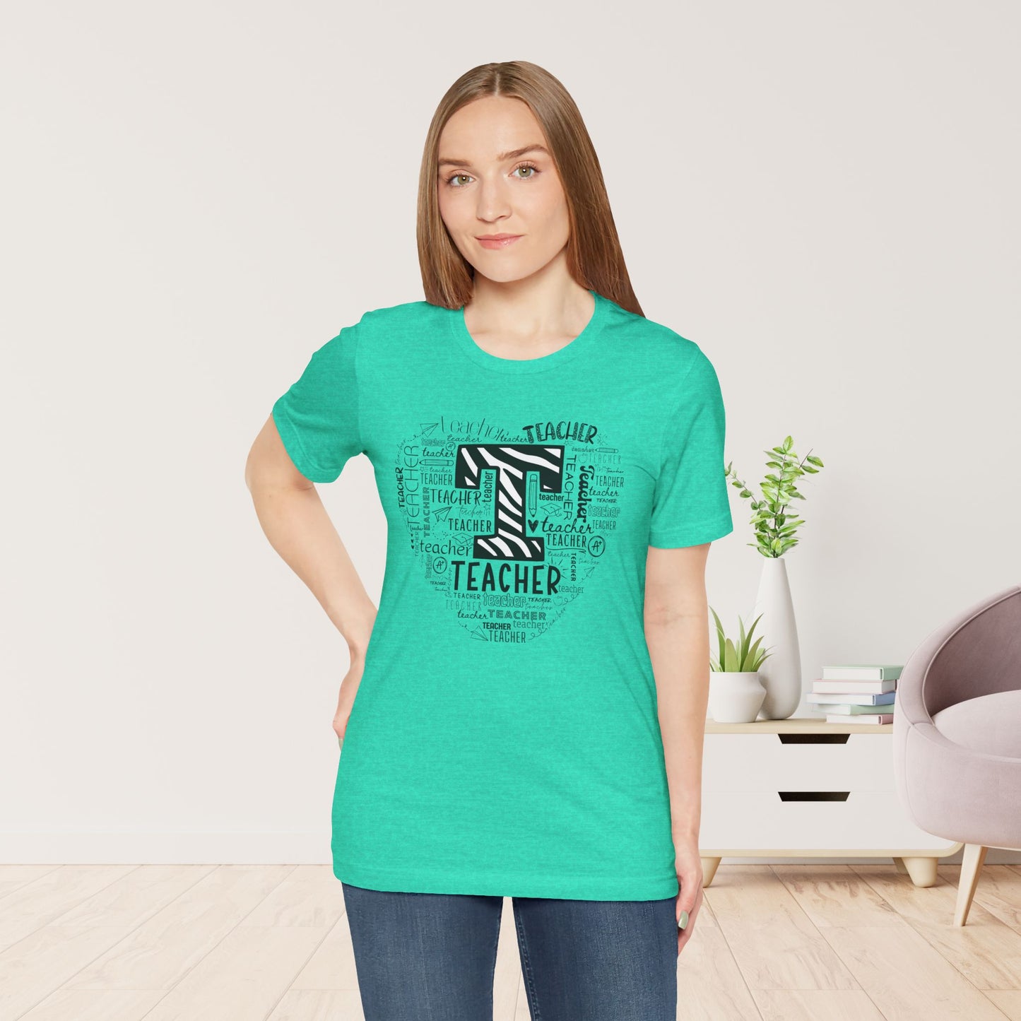 Trendy Heart Teacher Soft Cotton Tee