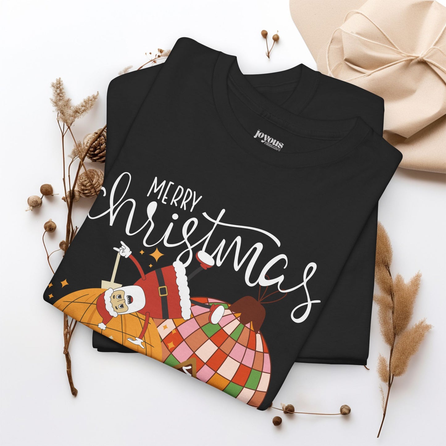 Merry Christmas Retro Ornament Shirt - Christmas Heavy Cotton Tee