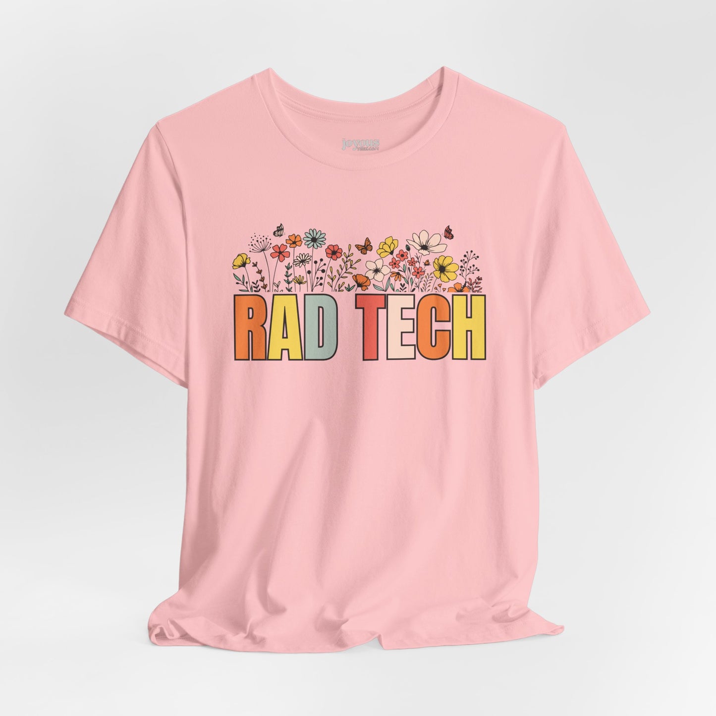 Rad Tech Soft Cotton Tee with Spring Flowers for Radiology Technician