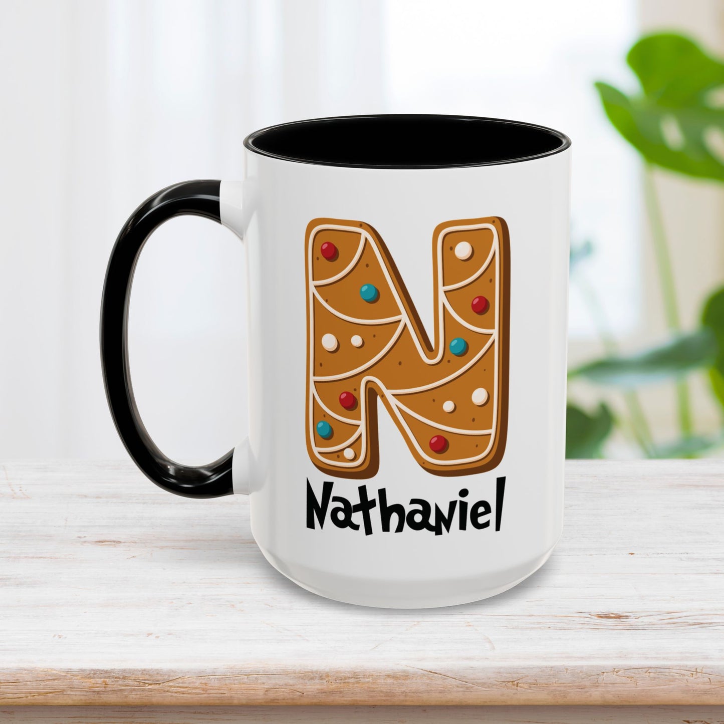 Custom Name Christmas Initial Letter Mug - Personalized Gifts - Cookie Letter Mug A-Z