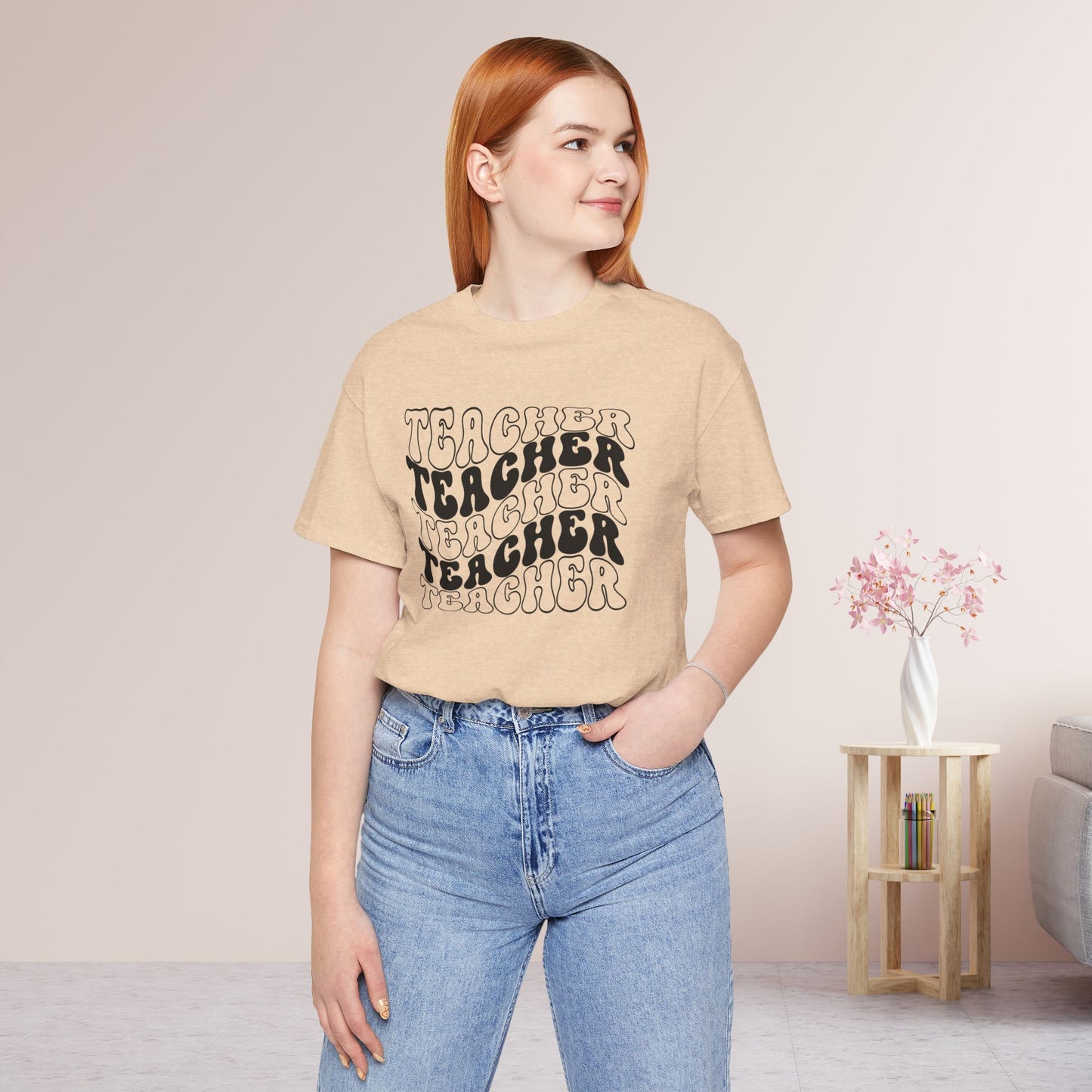 Trendy Groovy Teacher Soft Cotton Tee