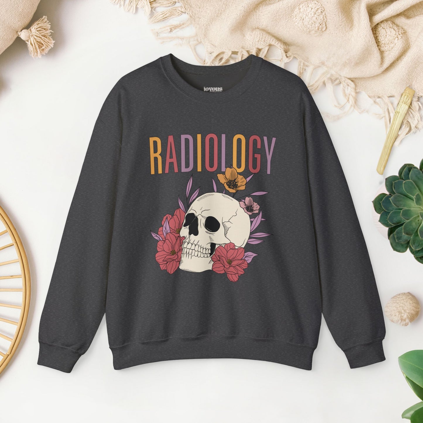 Flower Skull Radiology Sweatshirt for RAD Tech