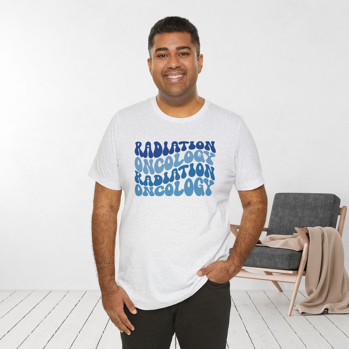 Blue Groovy Radiation Oncology Soft Cotton Tee