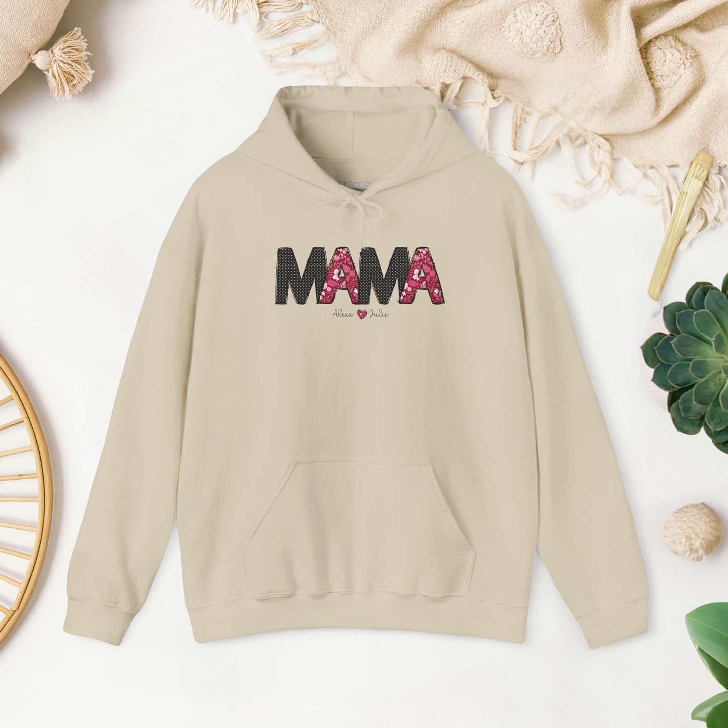 Custom Mama Hoodie with Kids Name - Personalized Gift for Mom