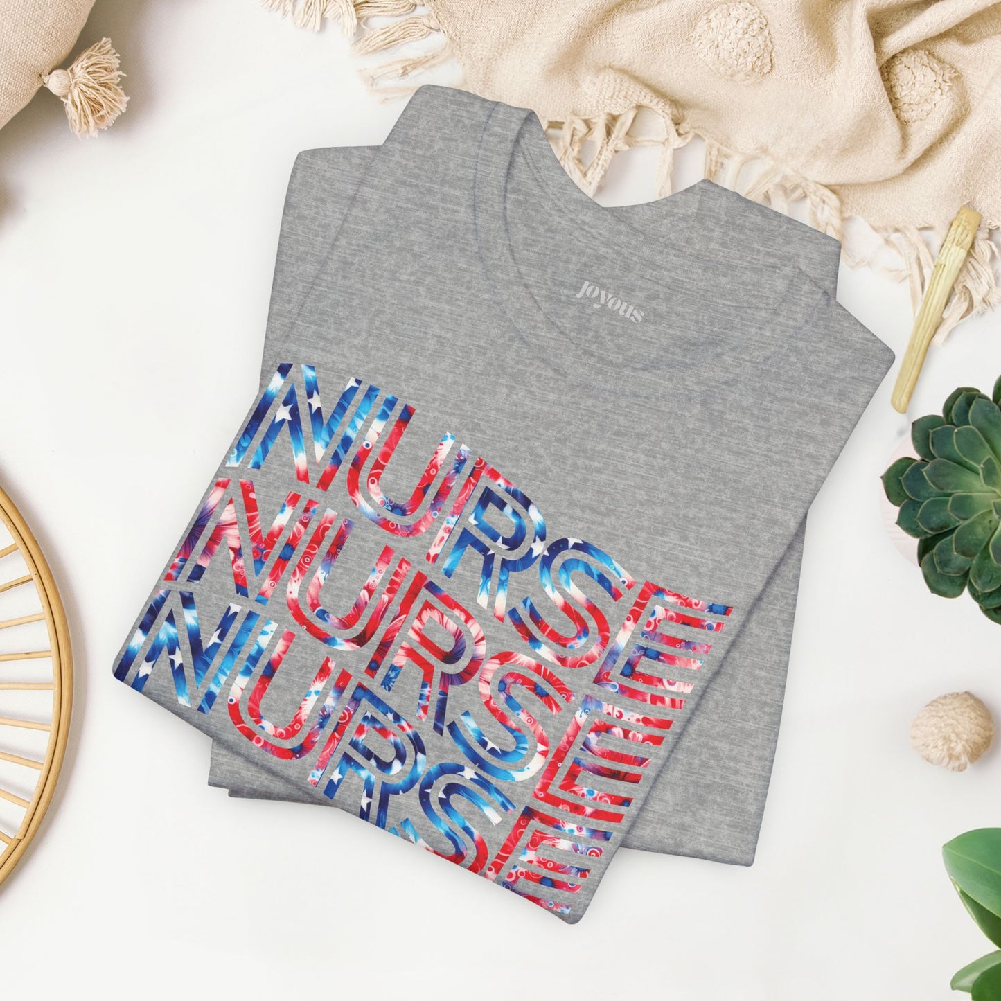 Wavy Patriotic Nurse Shirt - 4th of July Nurse Soft Cotton Tee