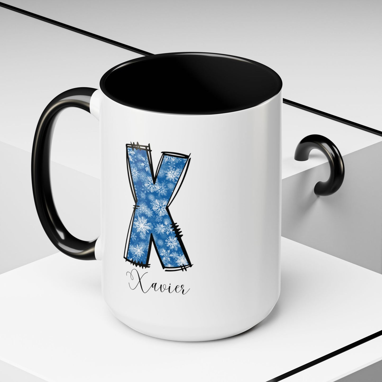 Custom Christmas Initial Letter Mug with Name - Personalized Christmas Gifts A-Z