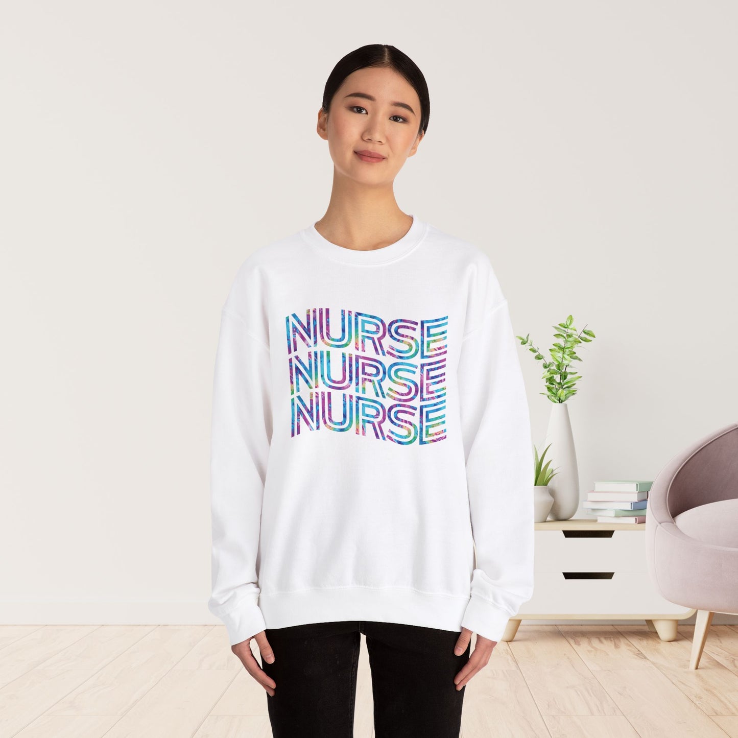 Tie Dye Wavy Nurse Sweatshirt