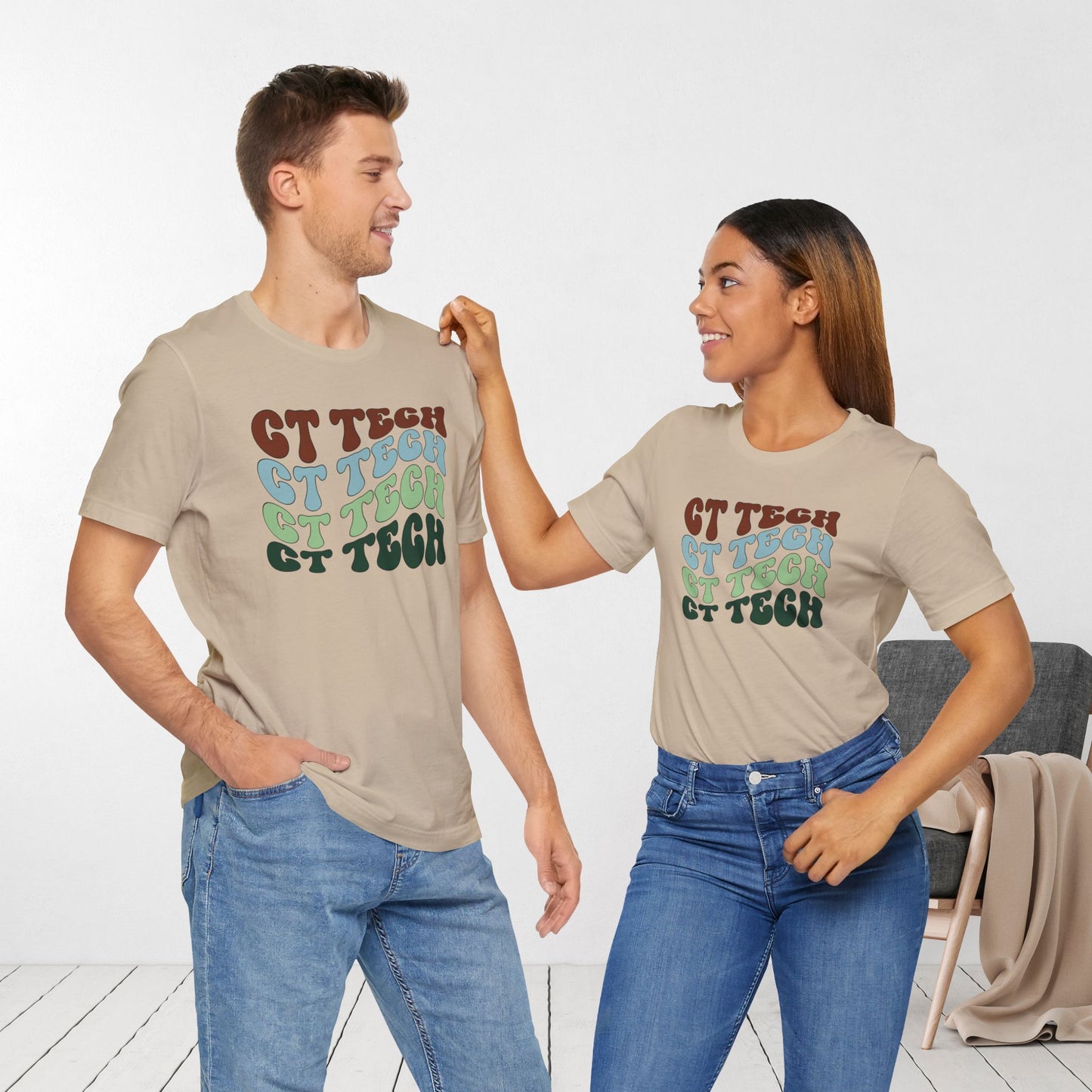 Groovy Colorful CT Tech Shirt - CT Technologist Soft Cotton Tee