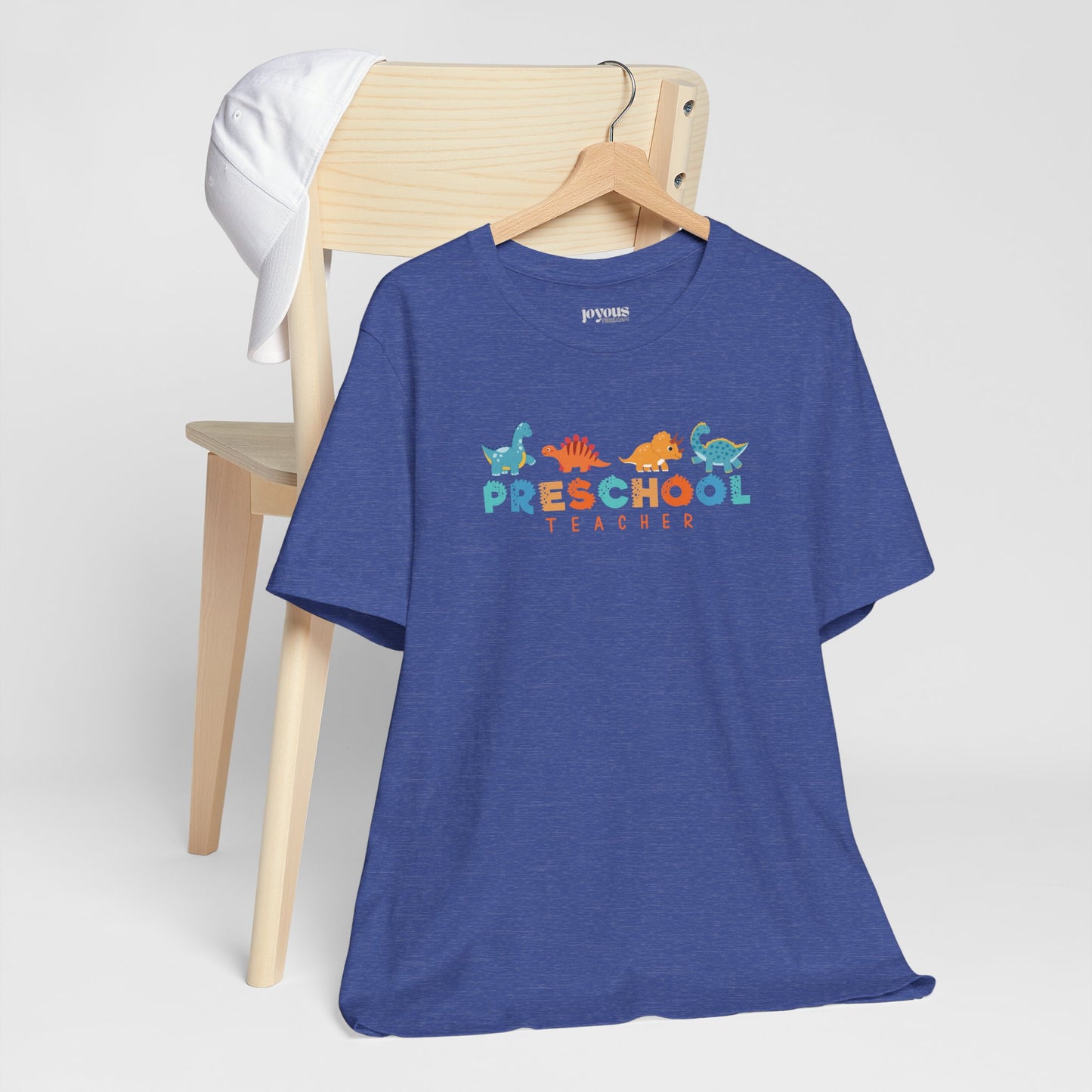 Preschool Teacher Soft Cotton Tee with Cute Dinosaurs