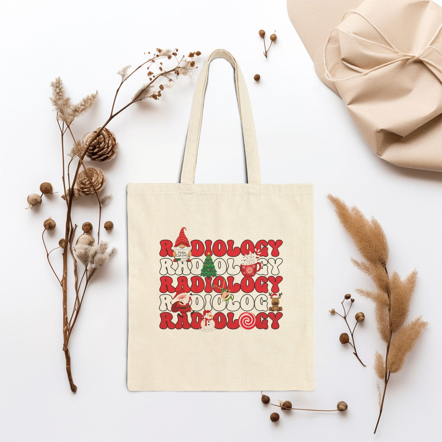 Christmas Radiology Canvas Tote Bag - Best Radiology Gift