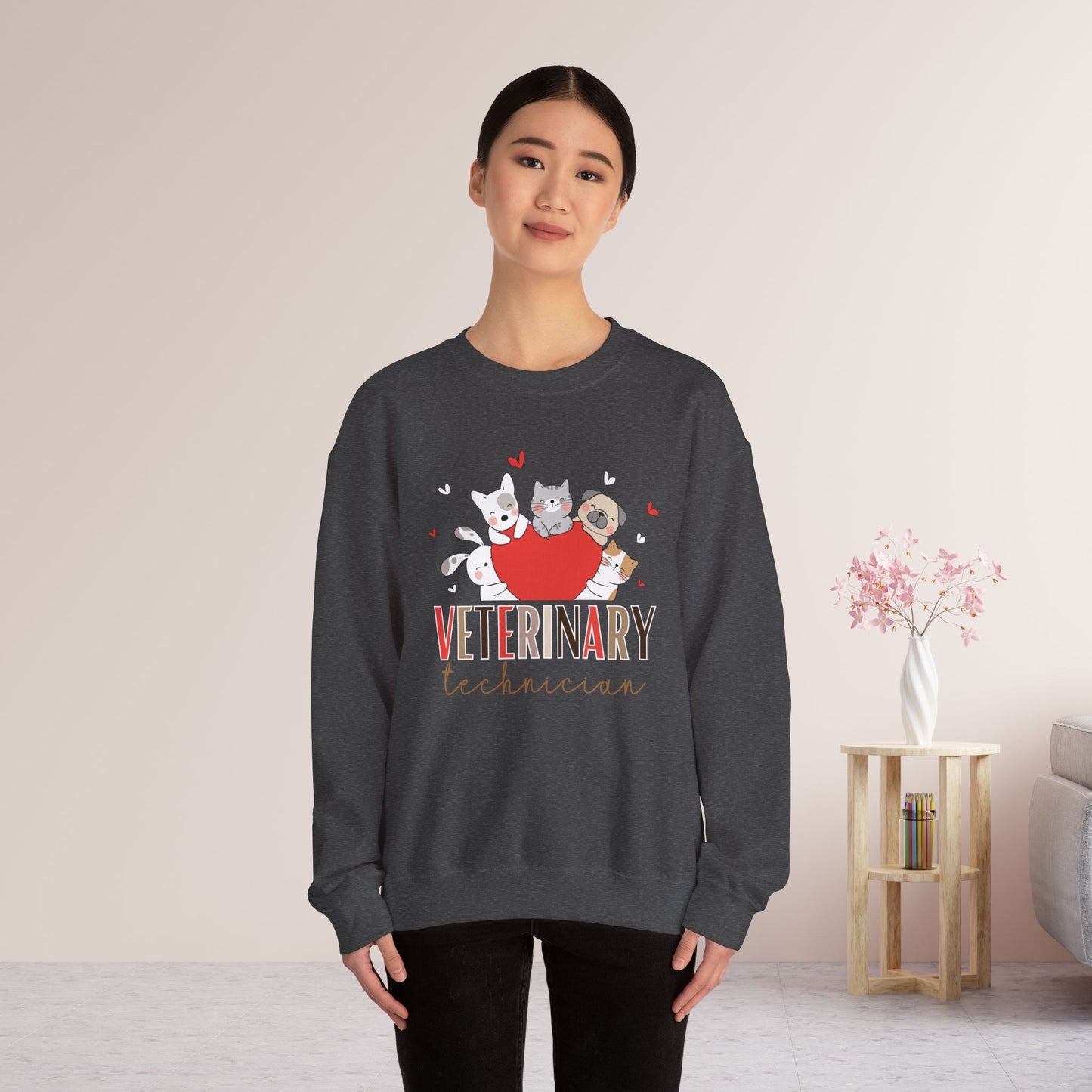 Cute Veterinary Technician Crewneck Sweatshirt for VET Tech