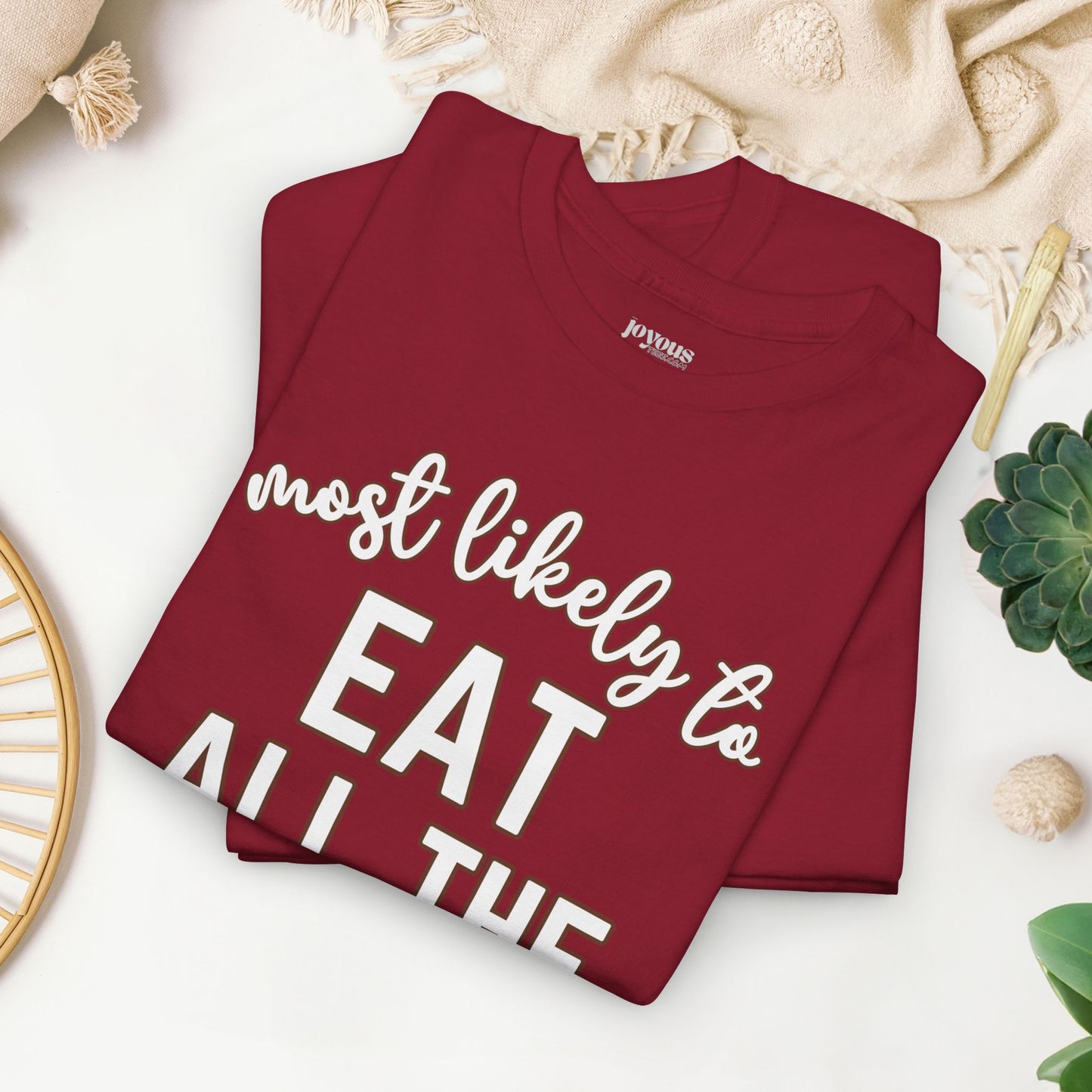 Funny Thanksgiving Shirt - Most likely to Eat All the Leftovers Heavy Cotton Tee