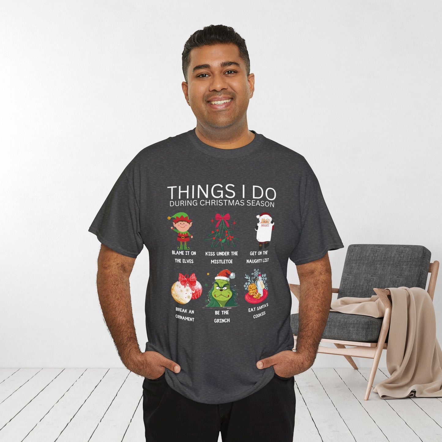 Things I Do Funny Christmas Heavy Cotton Tee