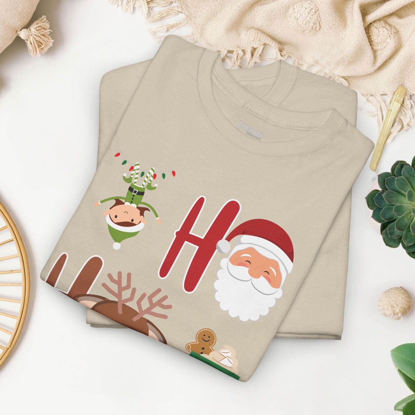 Ho Ho Ho Christmas Shirt - Matching Family Christmas  Heavy Cotton Tee