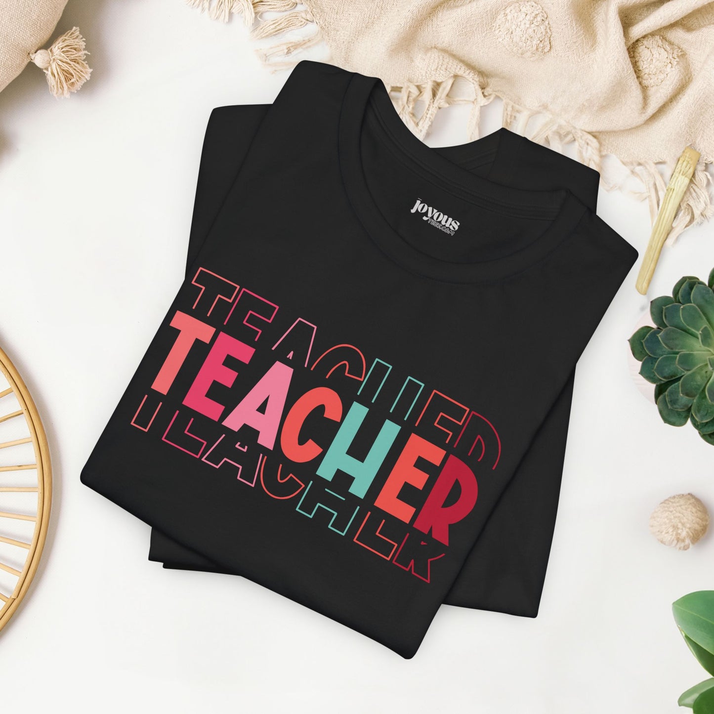 Colorful Teacher Soft Cotton Tee for School Teachers