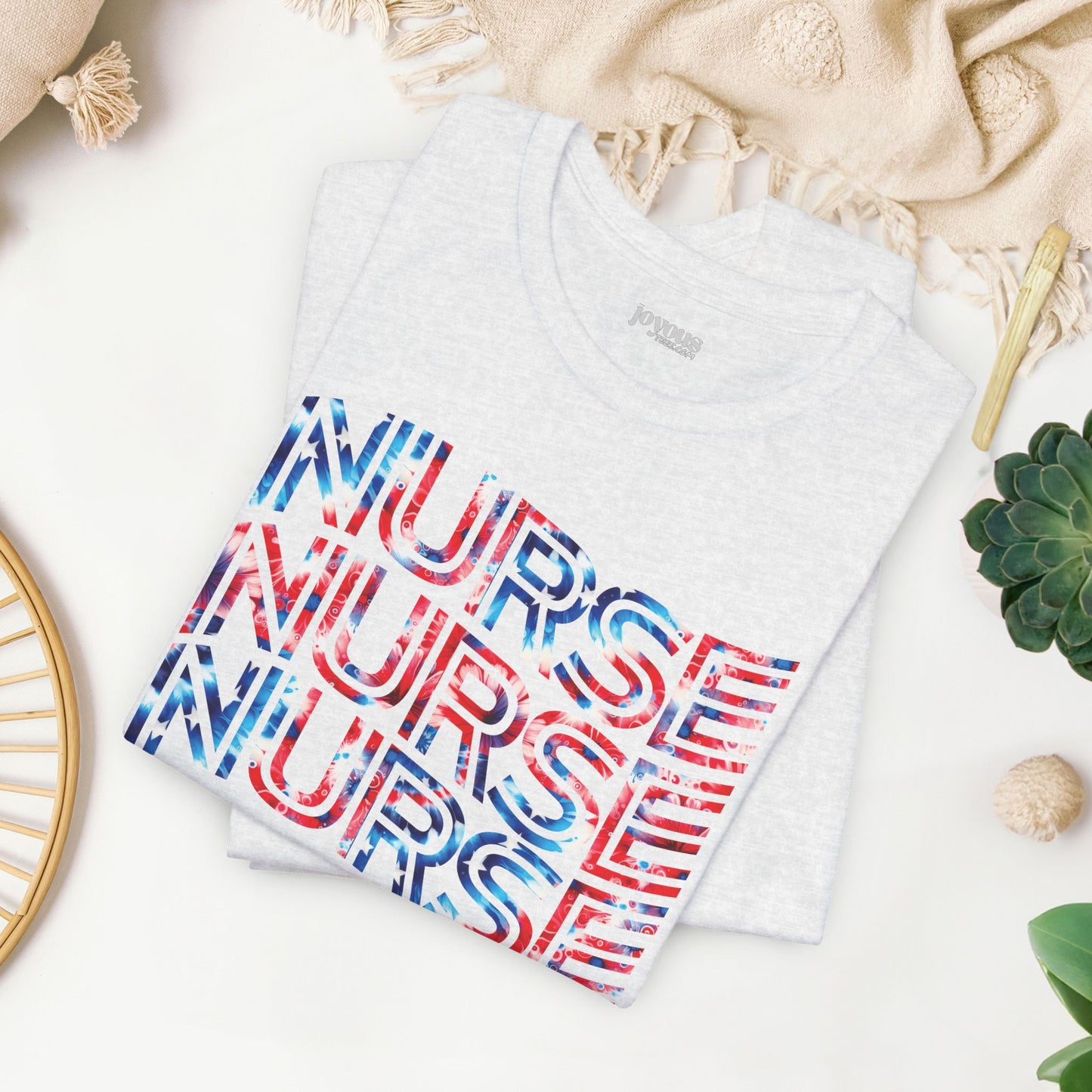 Wavy Patriotic Nurse Shirt - 4th of July Nurse Soft Cotton Tee