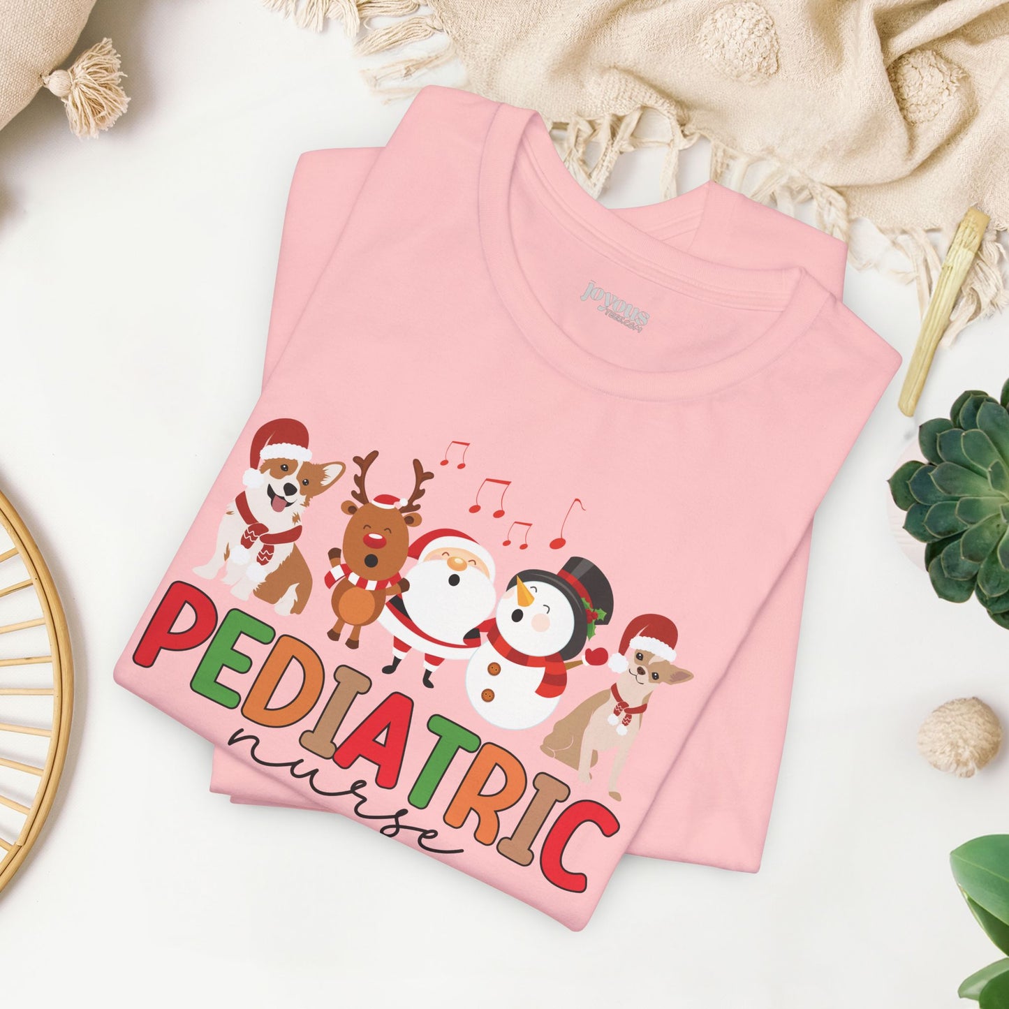 Christmas Pediatric Nurse Soft Cotton Tee