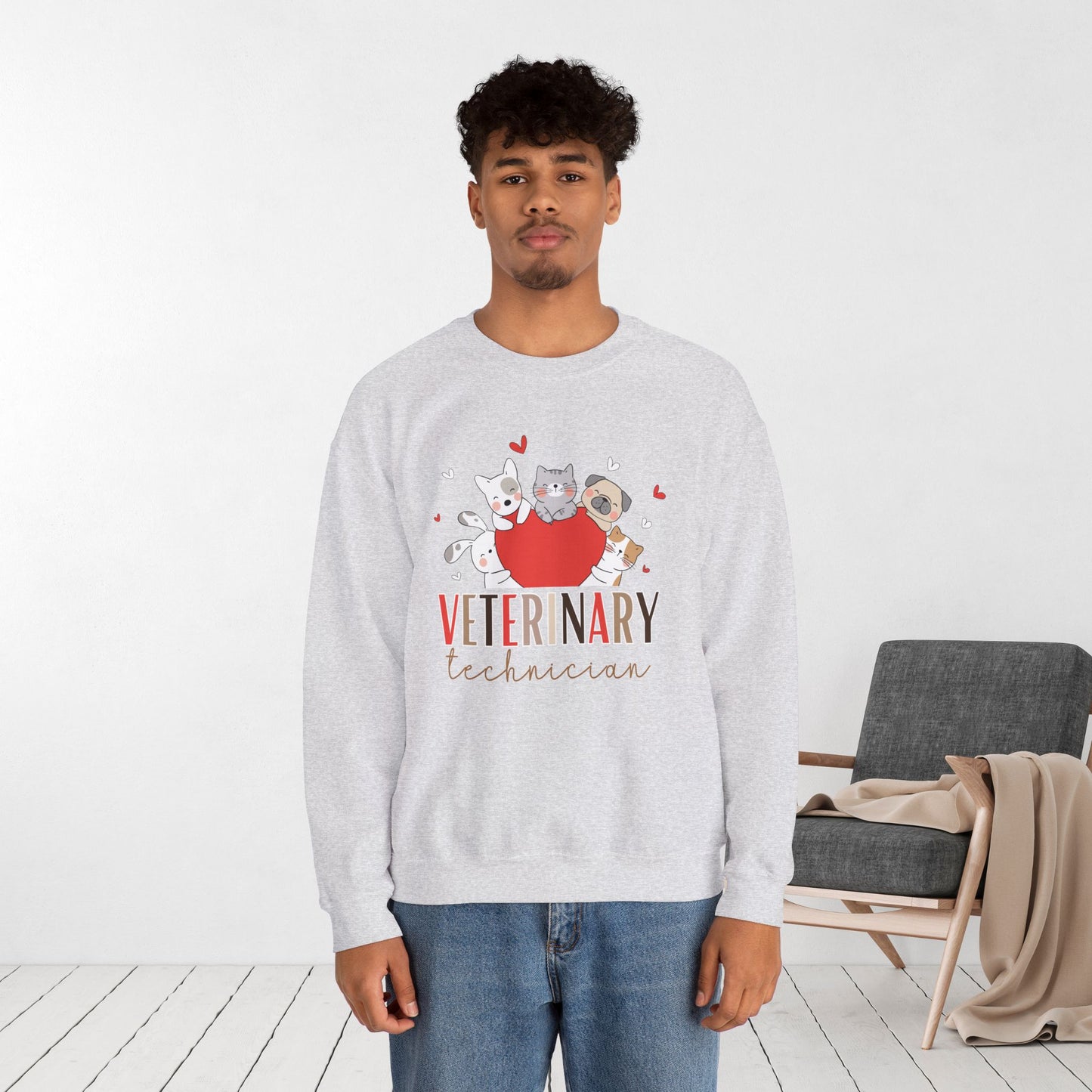 Cute Veterinary Technician Crewneck Sweatshirt for VET Tech