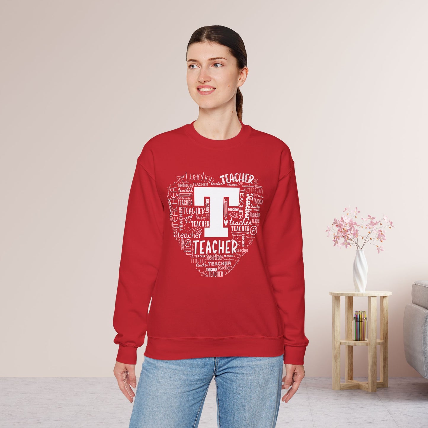 Hot Pink Teacher Sweatshirt for School Teachers