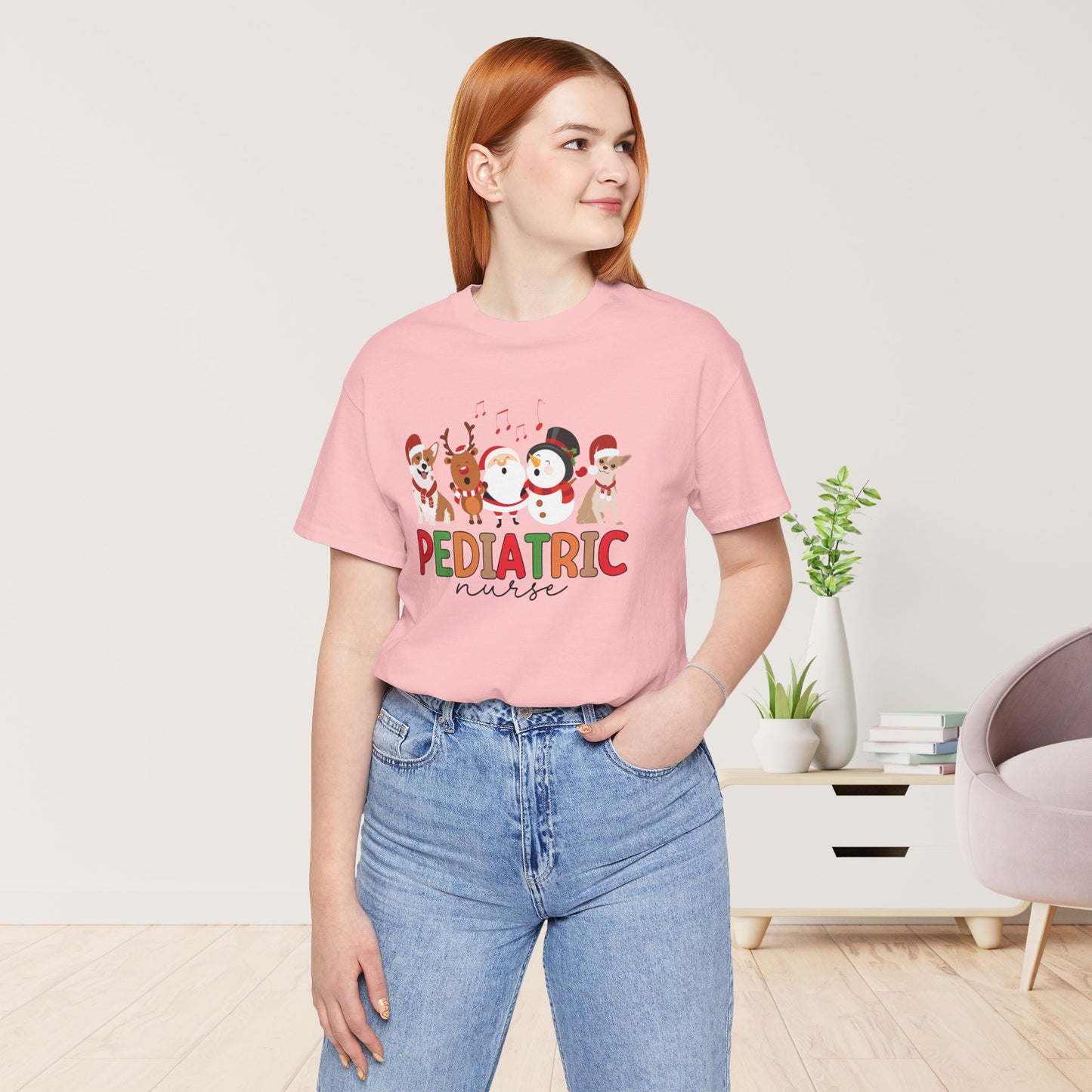 Christmas Pediatric Nurse Soft Cotton Tee