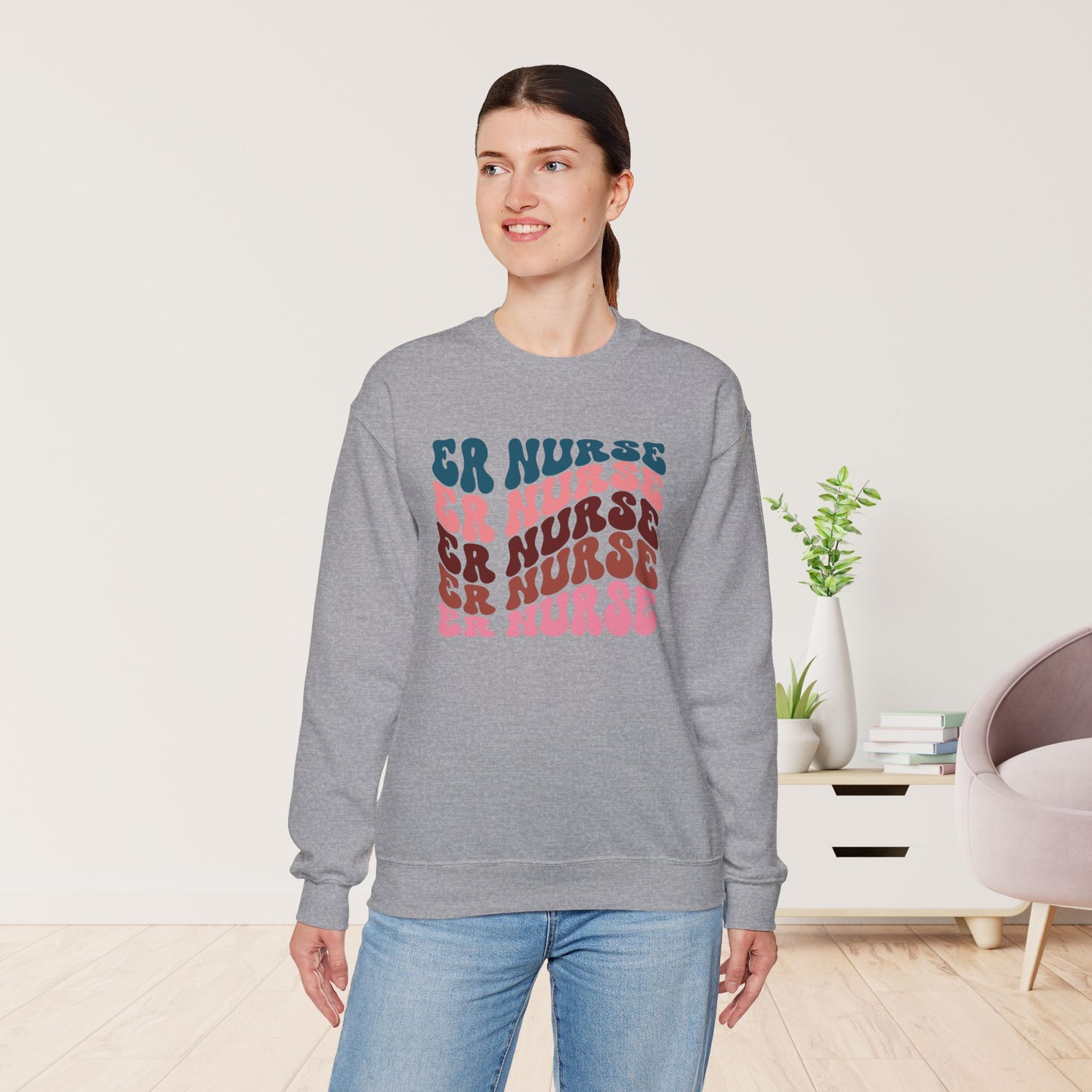 Groovy ER Nurse Sweatshirt - Emergency Nurse Sweatshirt