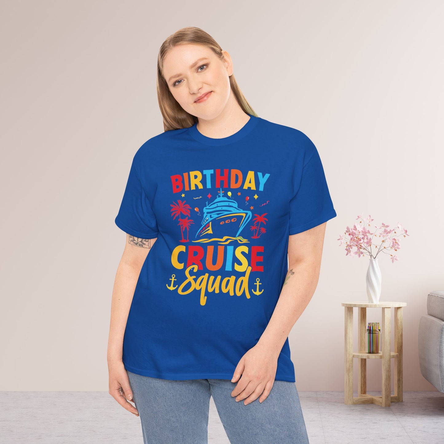 Birthday Cruise Squad Shirt - Family Cruise Vacation Heavy Cotton Tee