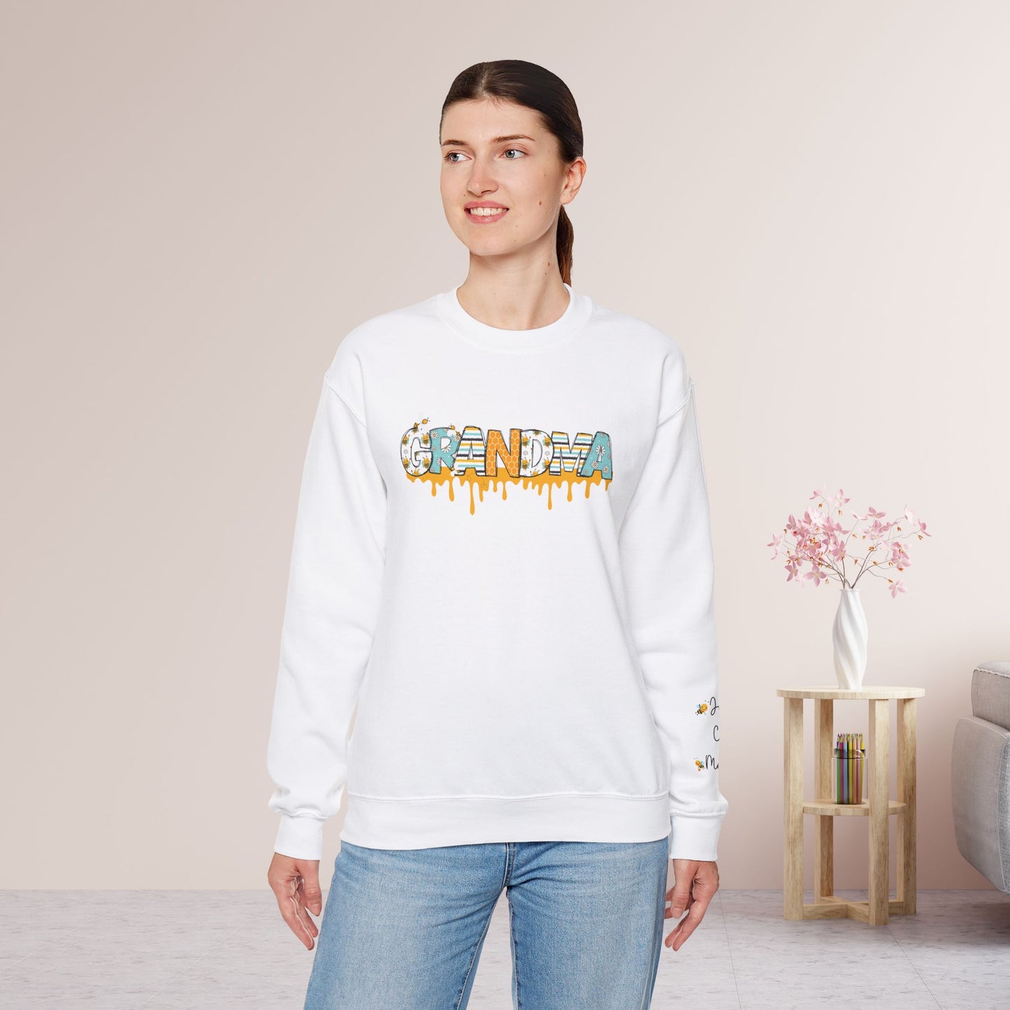 Custom Grandma Sweatshirt with Kids Name - Personalized Gift for Grandma