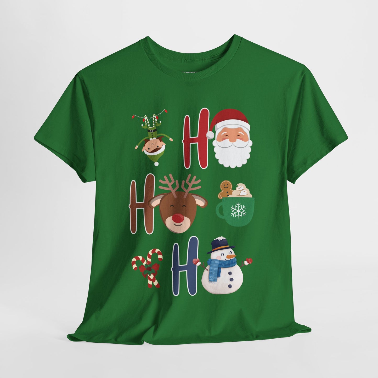 Ho Ho Ho Christmas Shirt - Matching Family Christmas  Heavy Cotton Tee