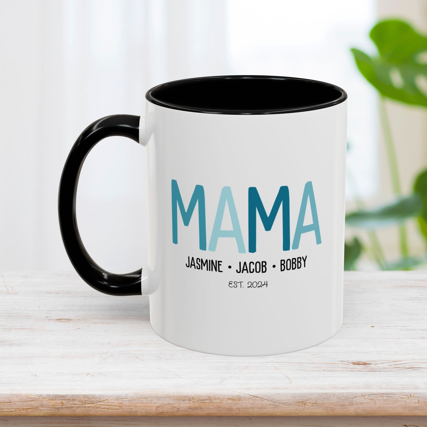 Personalized Mama Coffee Mug with Kids Names - Custom Mom Gifts for Mother's Day