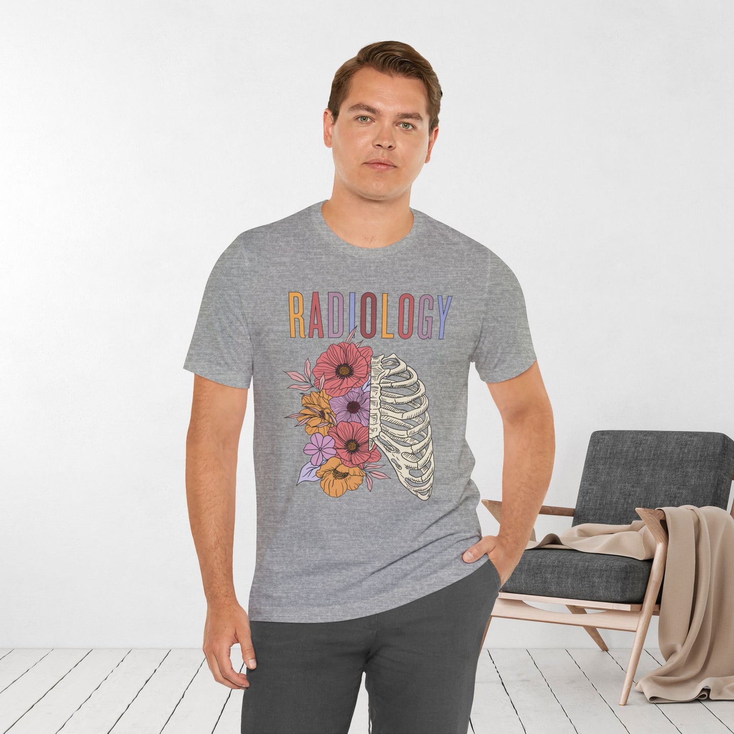 Flower Skeleton Radiology Soft Cotton Tee