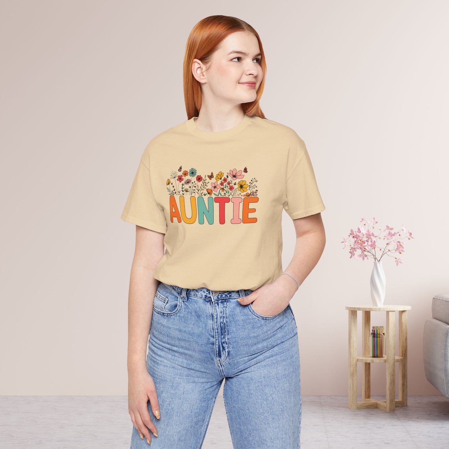 Spring Floral Auntie Soft Cotton Tee