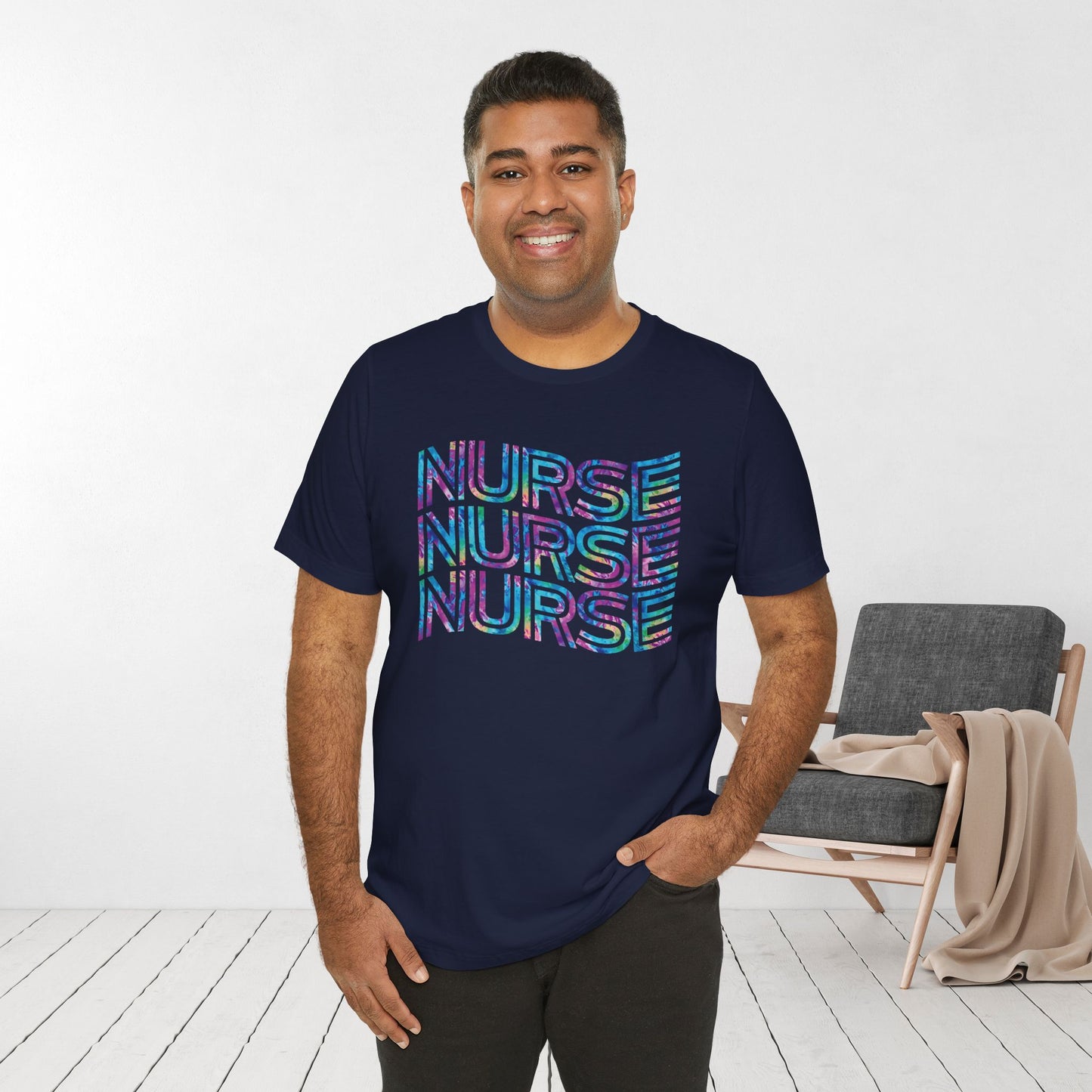 Tie Dye Wavy Nurse Shirt - Registered Nurse Soft Cotton Tee