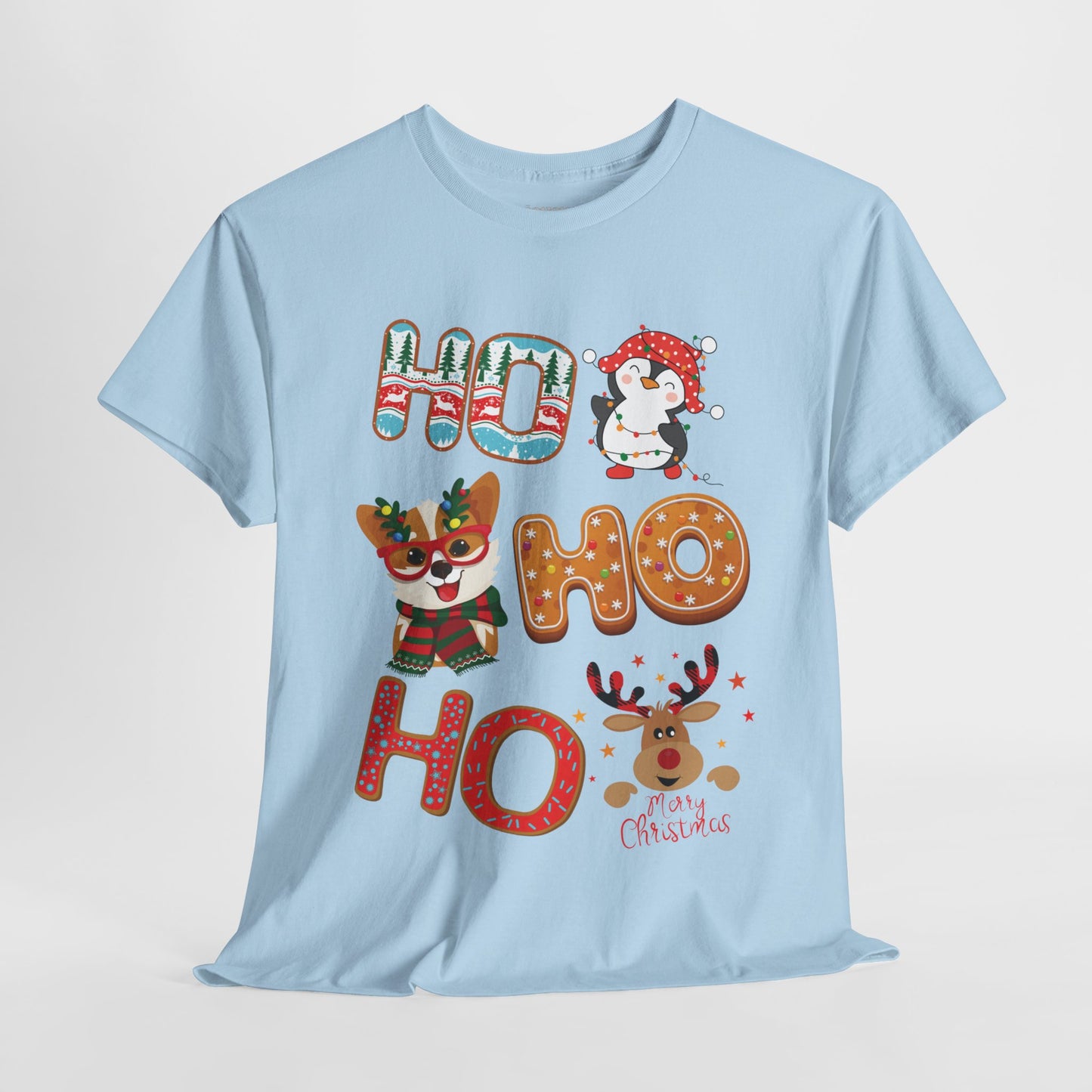 Ho Ho Ho Christmas Shirt - Matching Family Christmas Heavy Cotton Tee