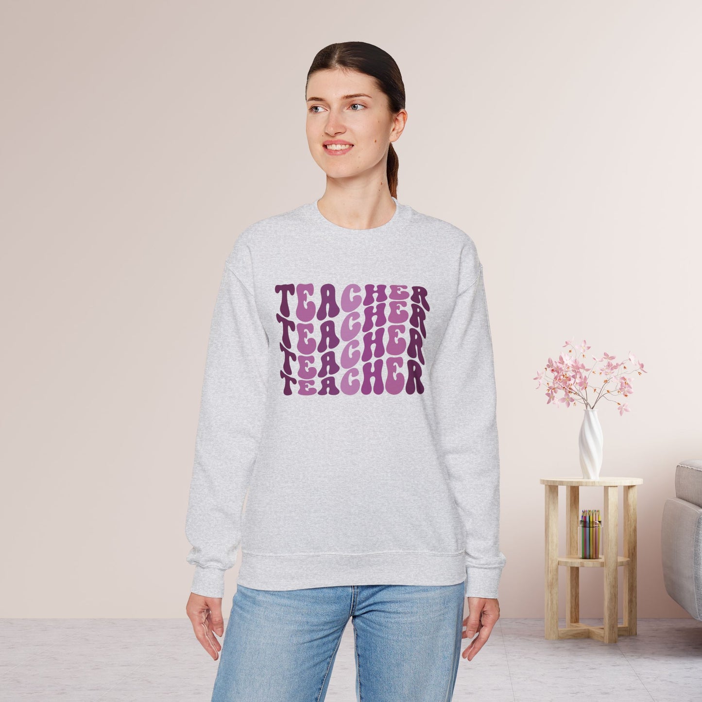 Groovy Purple Teacher Sweatshirt for School Teachers