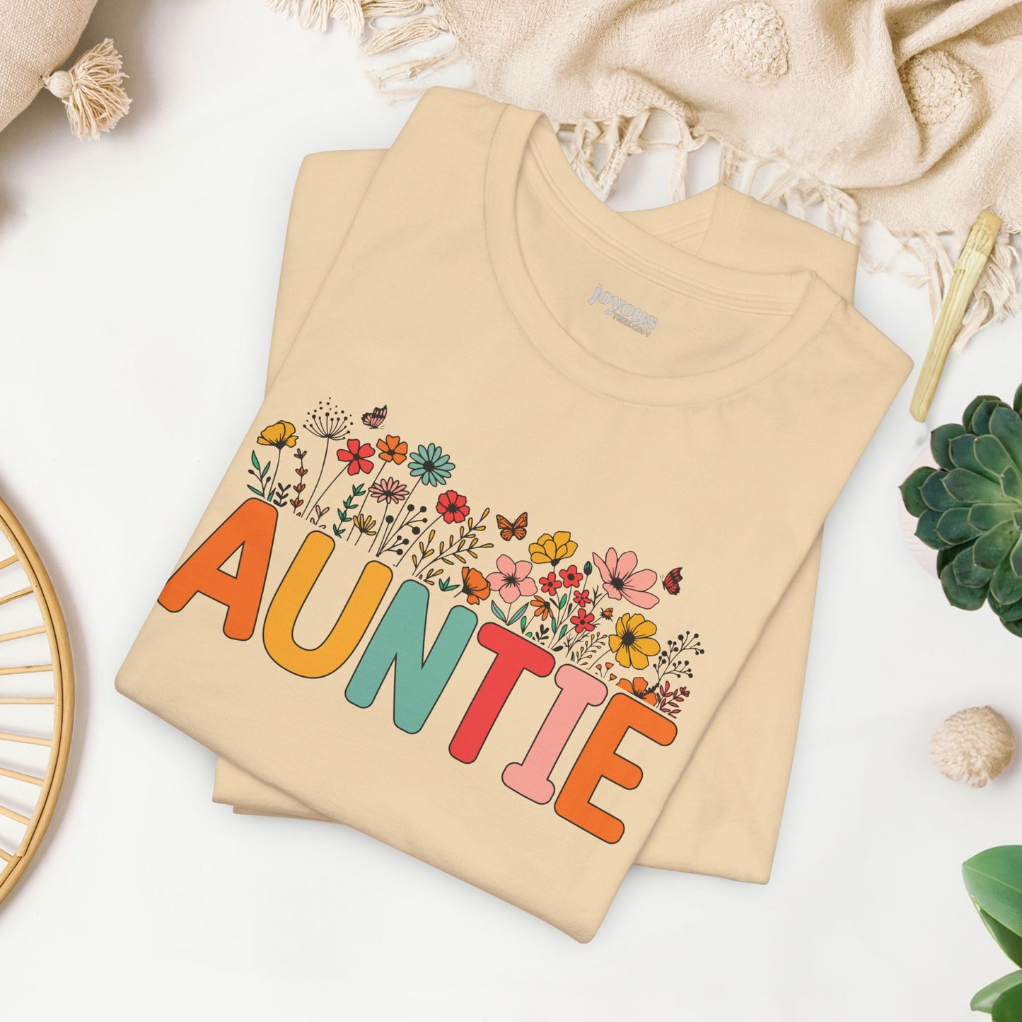 Spring Floral Auntie Soft Cotton Tee