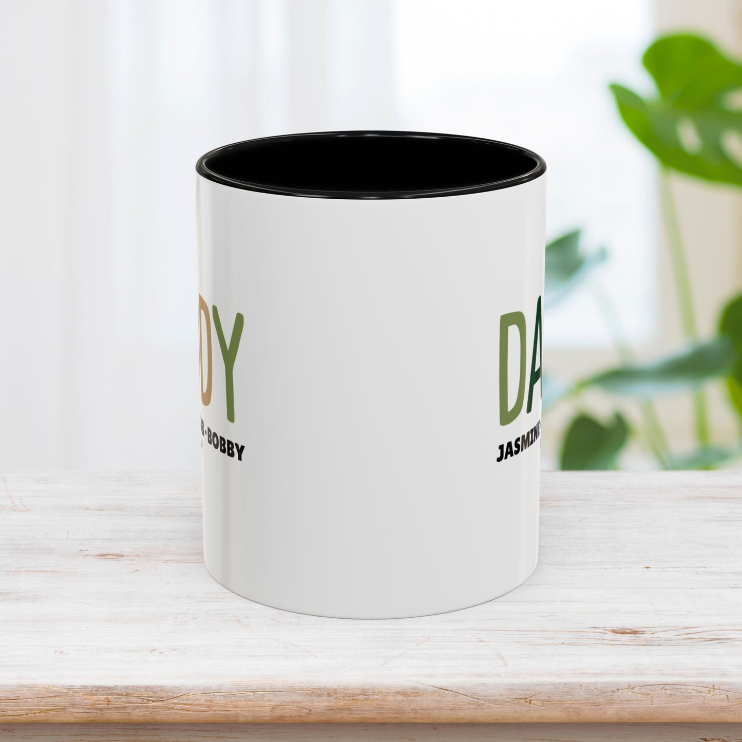 Personalized Daddy Coffee Mug with Kids Names - Custom Dad Gifts for Father's Day