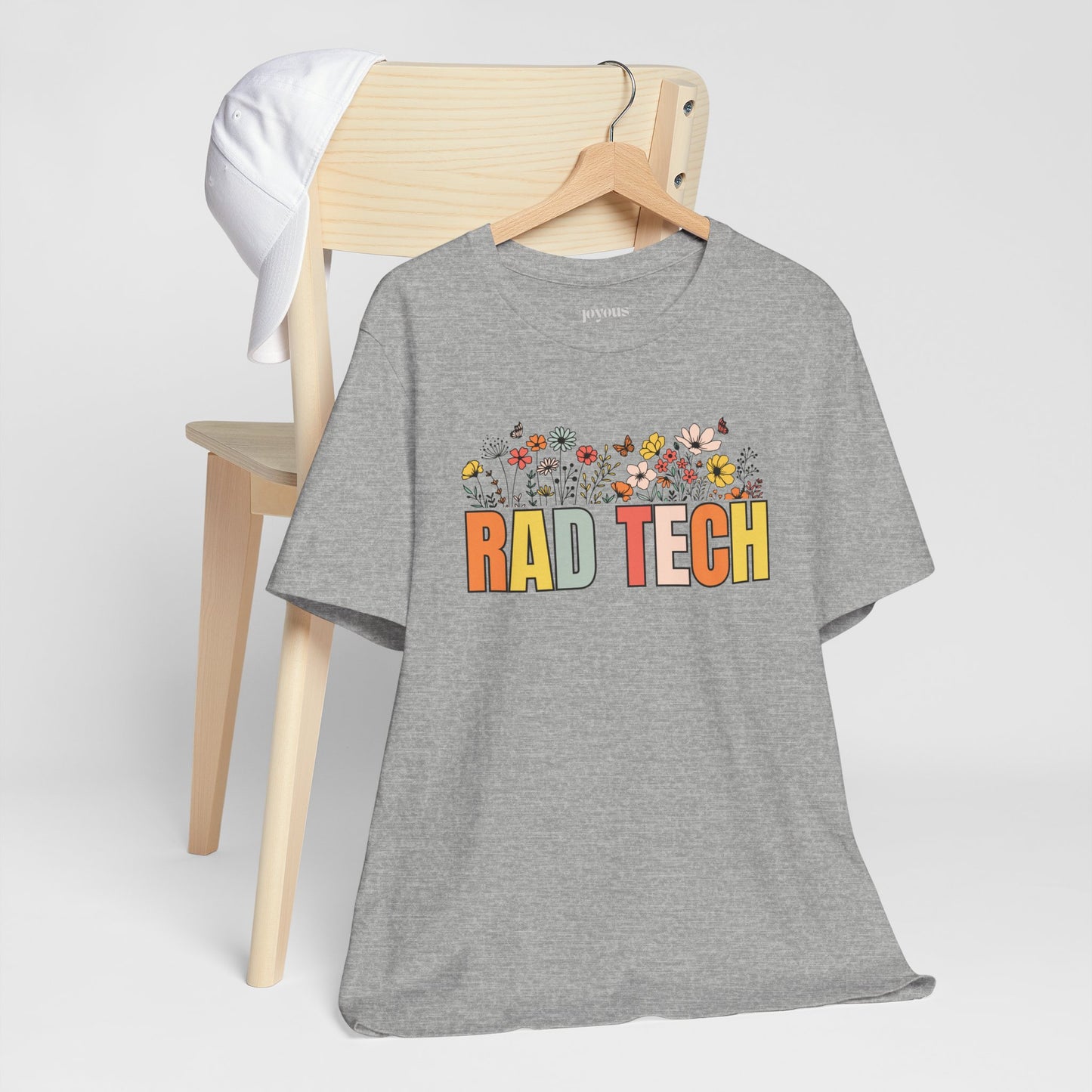 Rad Tech Soft Cotton Tee with Spring Flowers for Radiology Technician