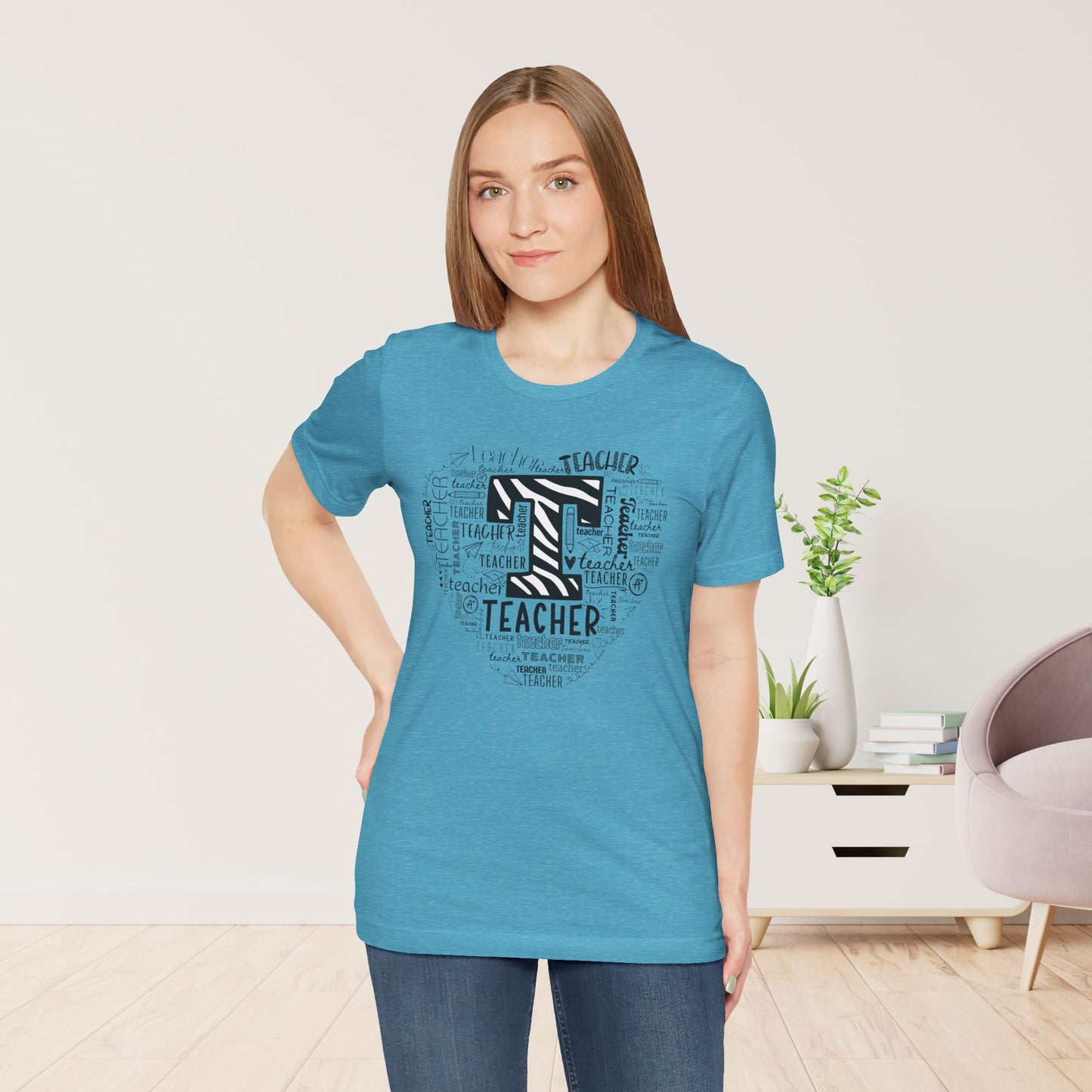 Trendy Heart Teacher Soft Cotton Tee