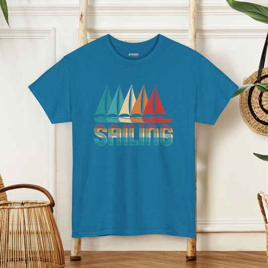 Vintage Sailing T-Shirt, - Unisex Sailing Heavy Cotton Tee