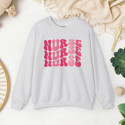 Groovy Pink Nurse Sweatshirt