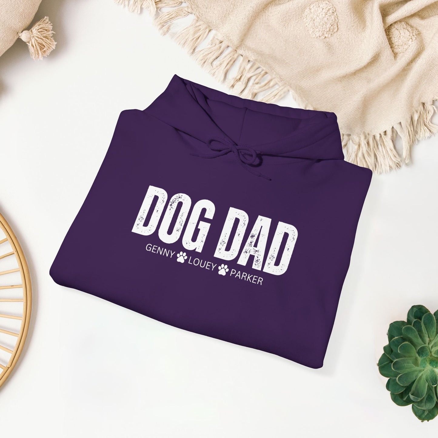 Custom Dog Dad Hoodie with Dogs Name - Personalized Gift for Dog Dad