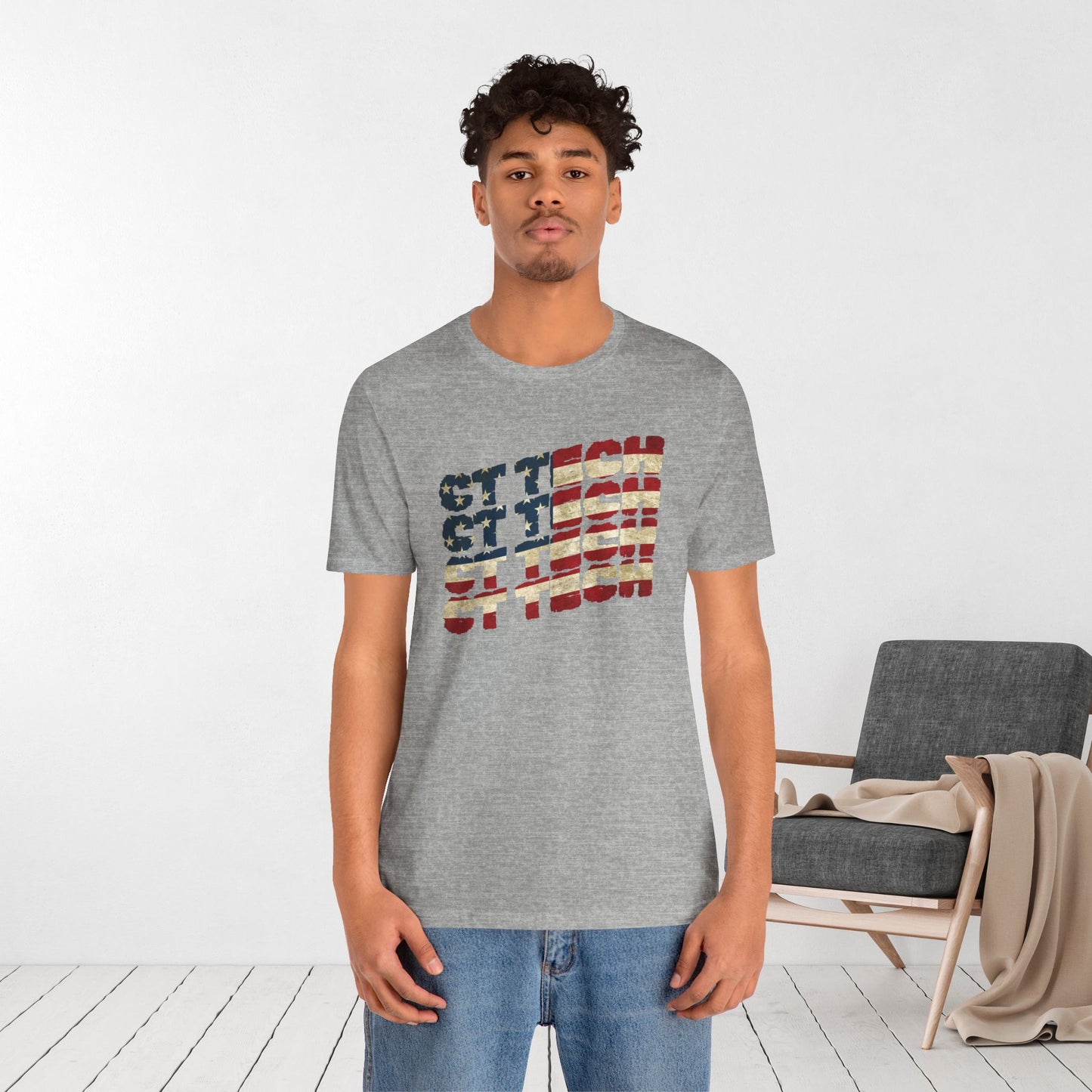 USA Flag CT Tech Shirt -  4th of July CT Technologist Soft Cotton Tee