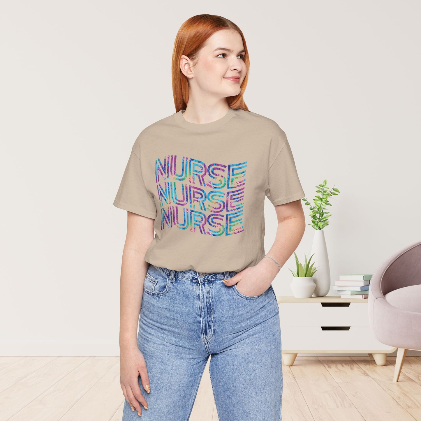 Tie Dye Wavy Nurse Shirt - Registered Nurse Soft Cotton Tee