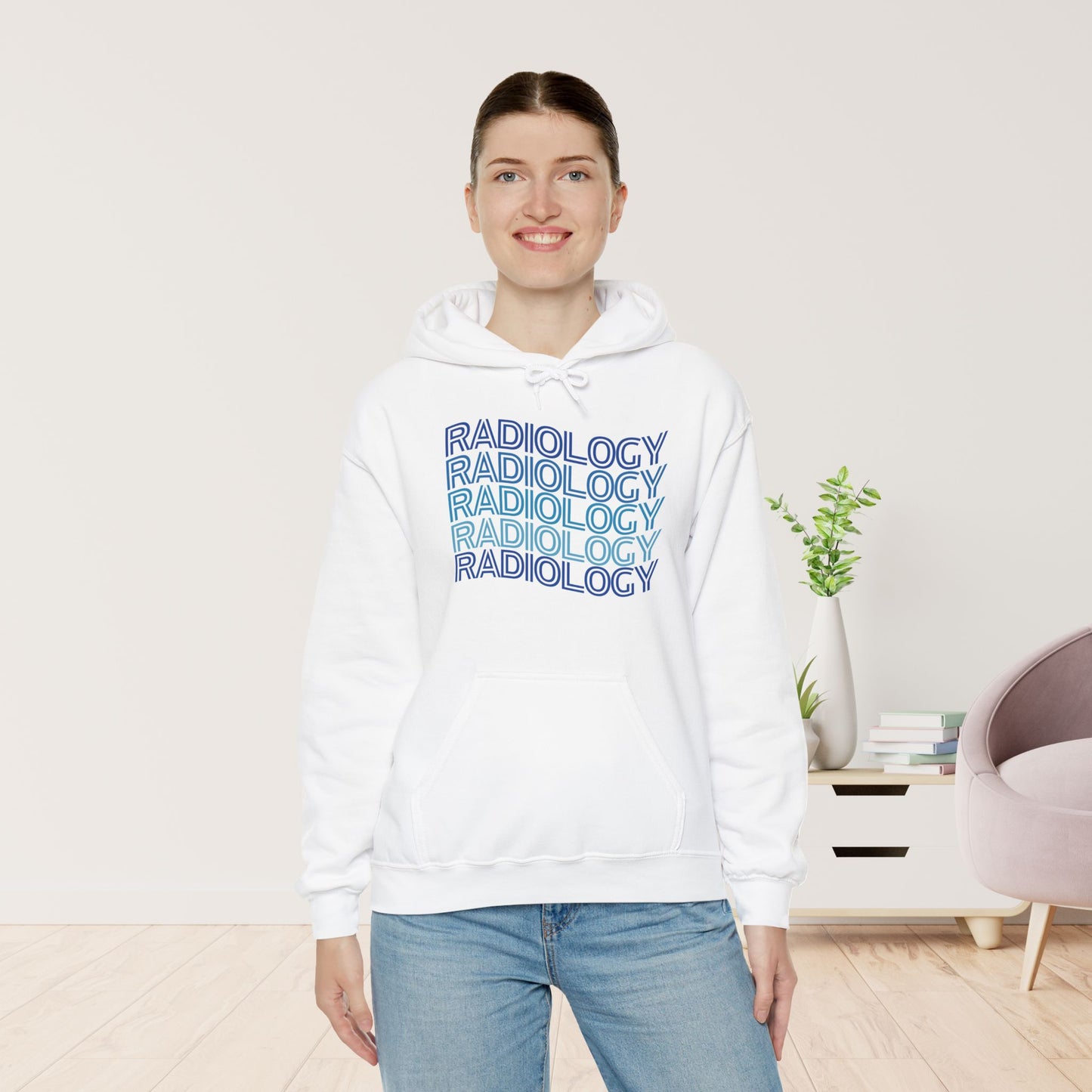 Wavy Blue Radiology Hoodie for RAD Technician