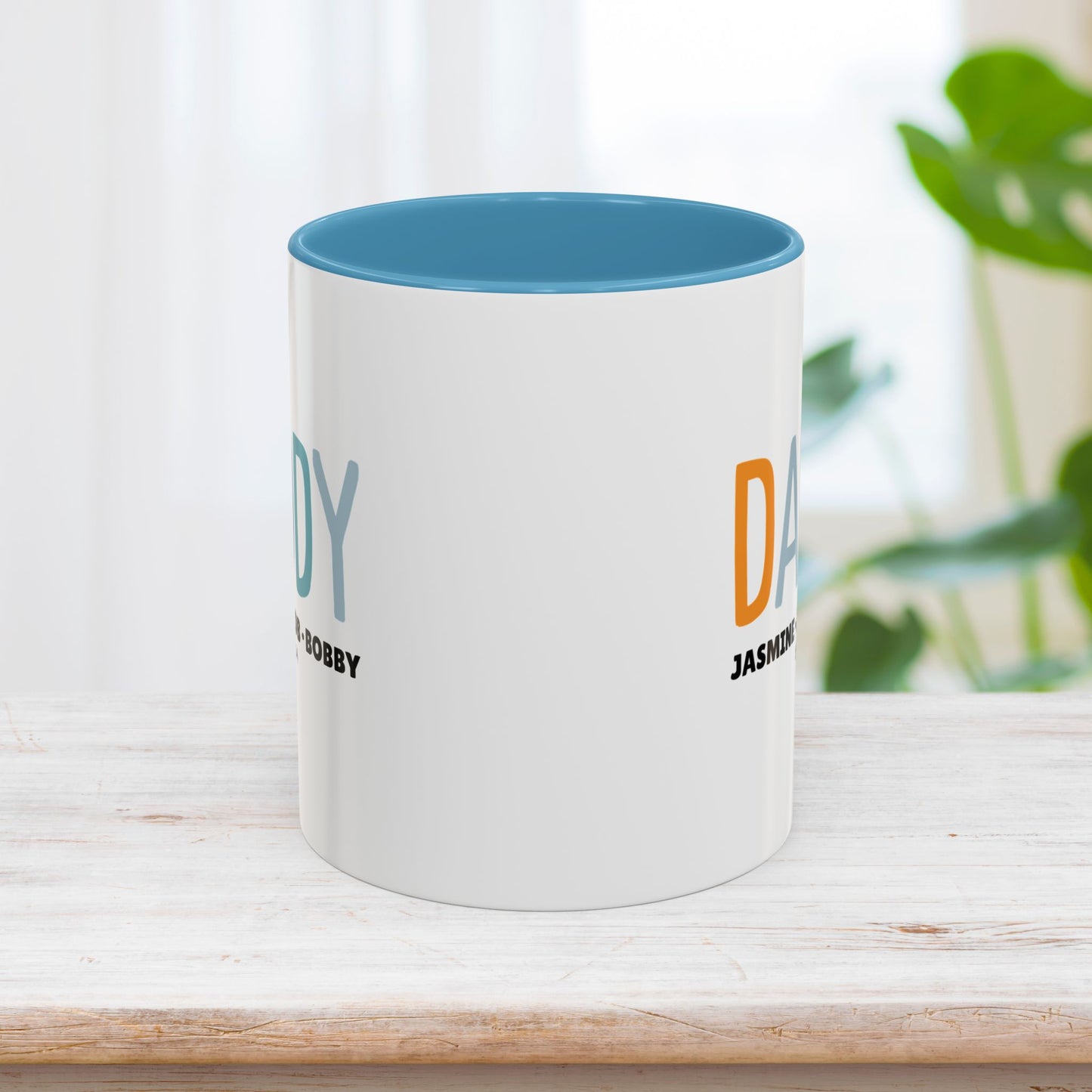 Personalized Daddy Coffee Mug with Kids Names - Custom Dad Gifts for Father's Day