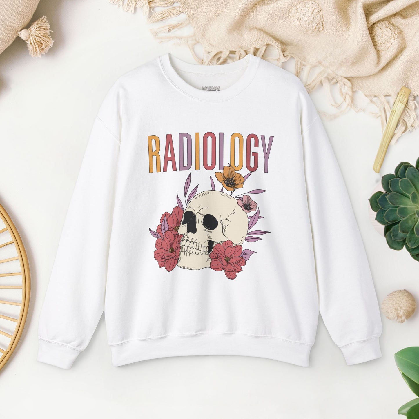 Flower Skull Radiology Sweatshirt for RAD Tech