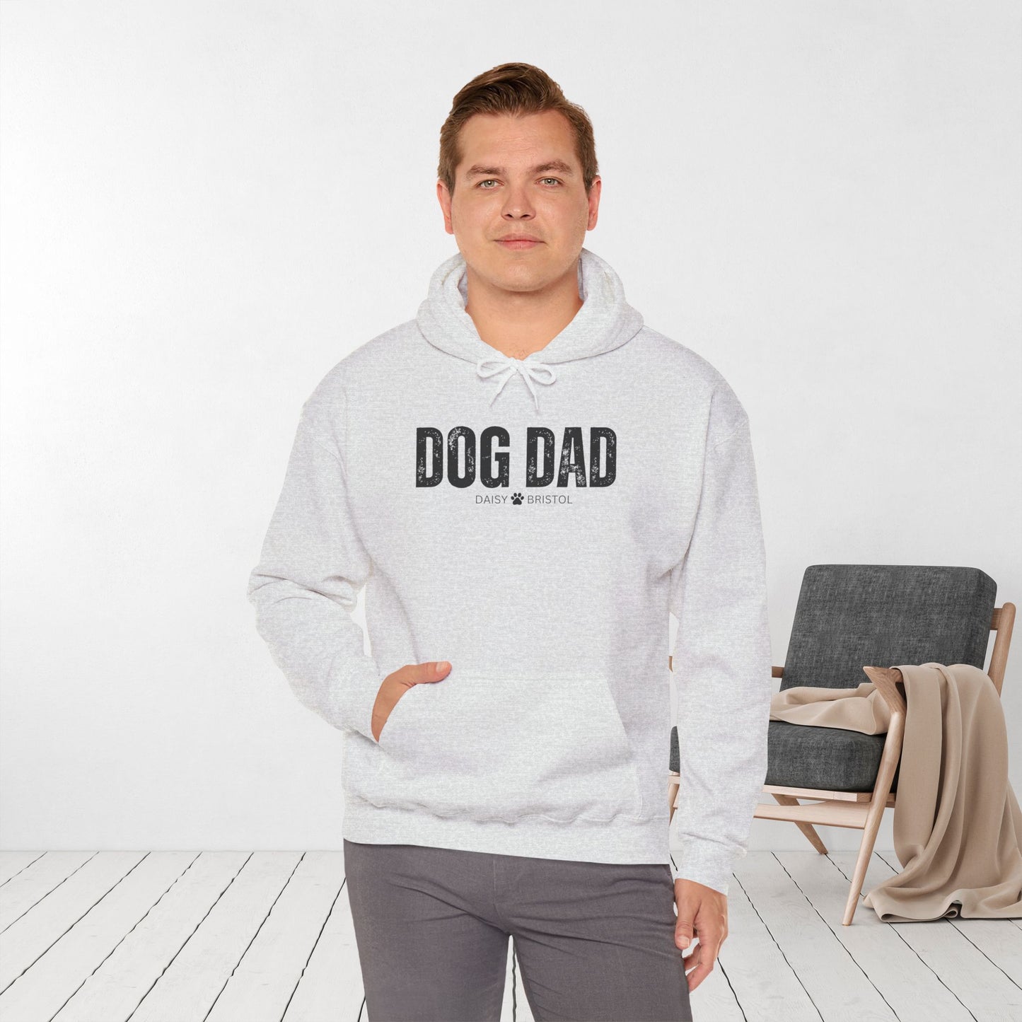 Custom Dog Dad Hoodie with Dogs Name - Personalized Gift for Dog Dad