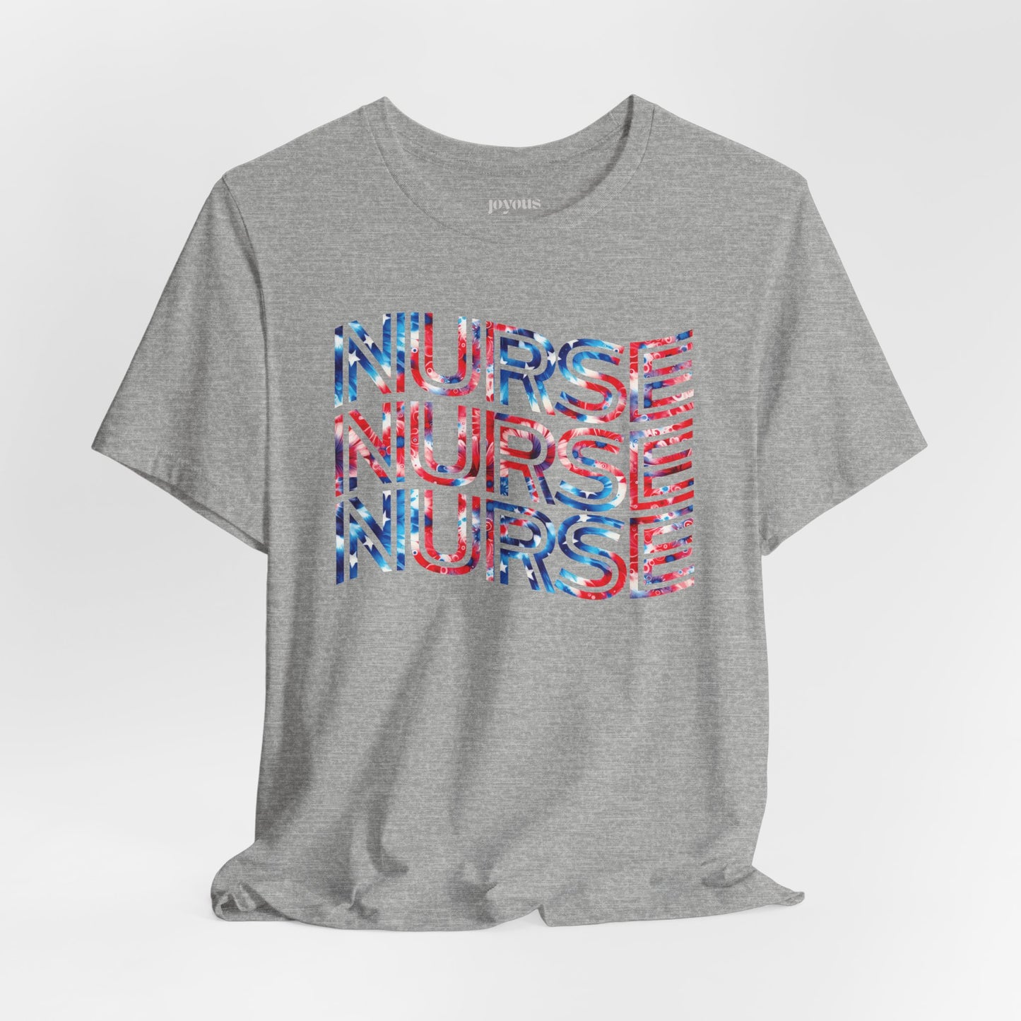 Wavy Patriotic Nurse Shirt - 4th of July Nurse Soft Cotton Tee