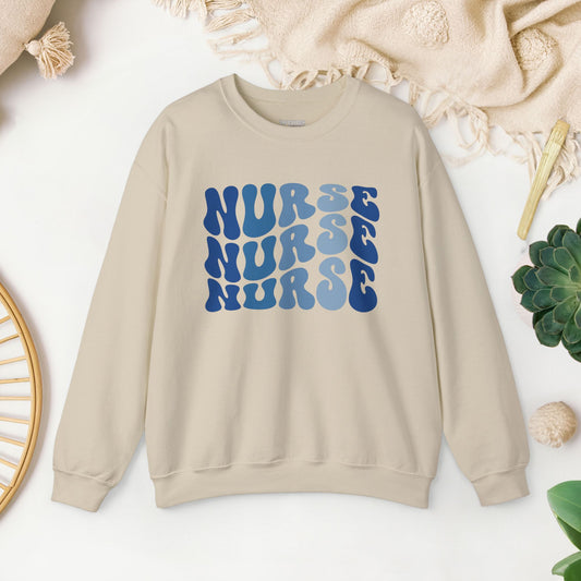 Groovy Blue Nurse Sweatshirt